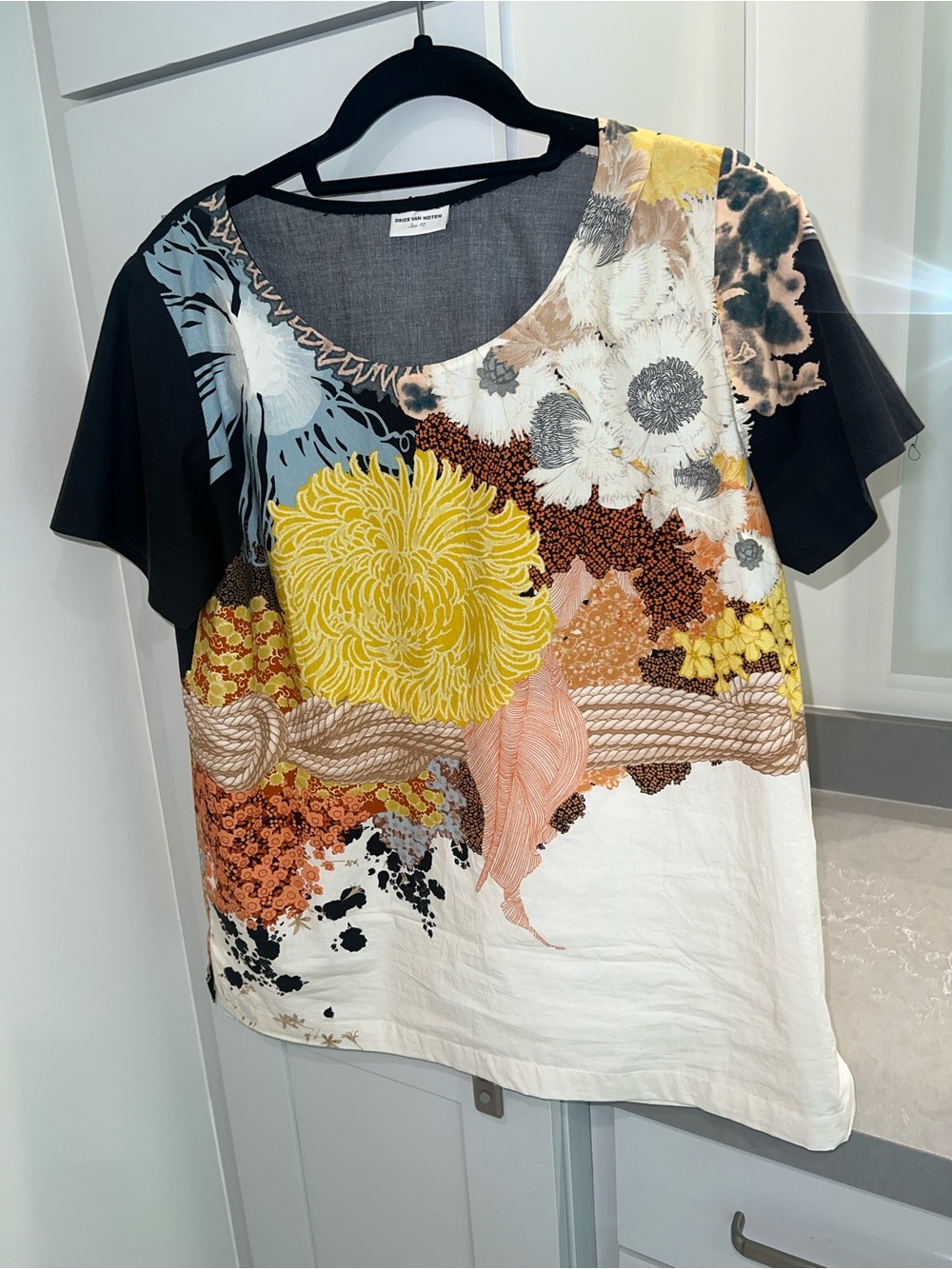 Dries Van Noten-RARE Multicolor Asian Inspired Cotton Print Top-LIKE NEW